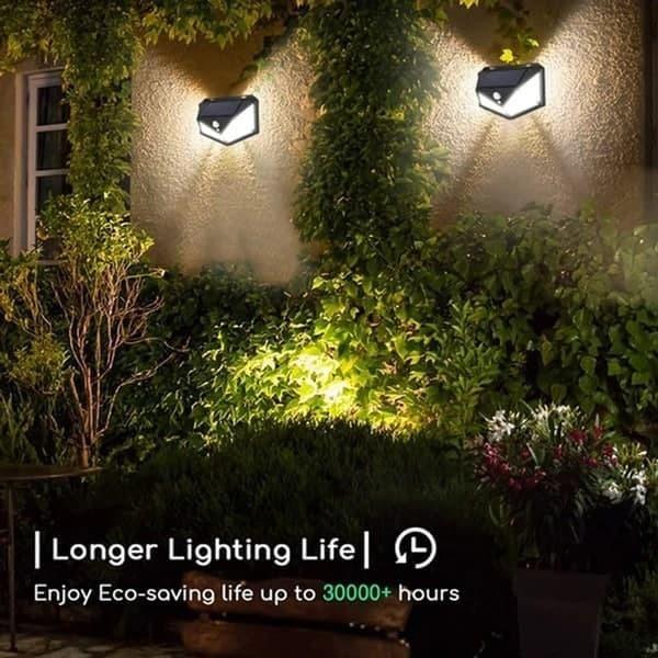 Bright Solar Wireless Security Motion Sensor Light – 100 LED 4-Sided Outdoor Night Guard