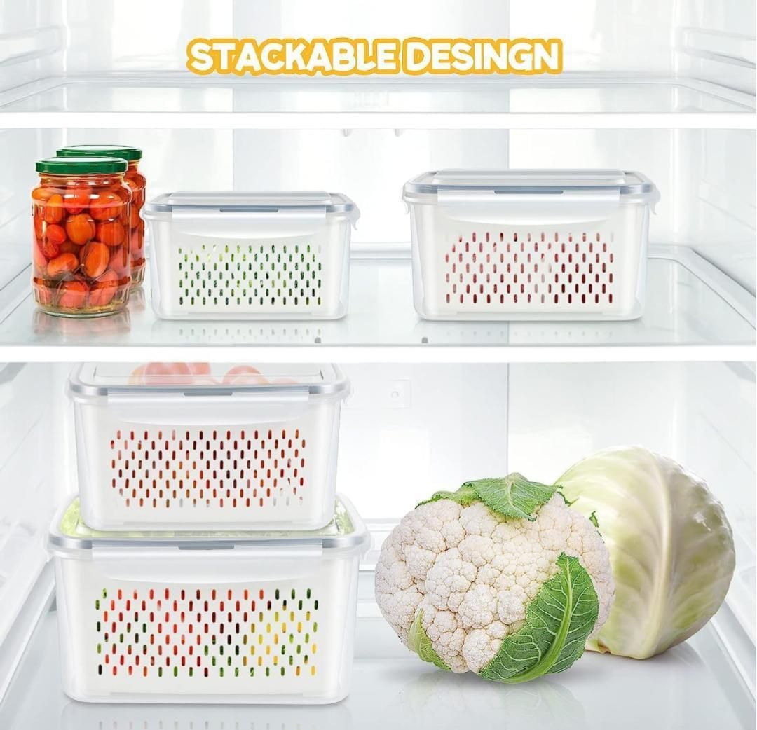 Ultimate Kitchen Food Storage Containers Set – 2-Piece Stackable Freshness Keepers (2500ml & 3500ml)