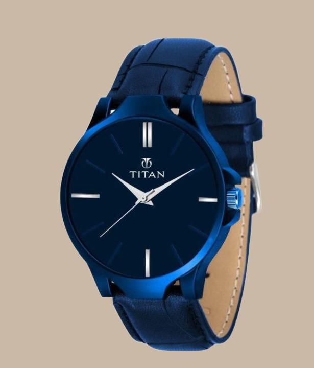 Timeless Blue – Men's Premium Analog Leather Watch with Ethnic Dial Design