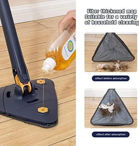 Blue Triangle Squeezing Mop - All-in-One 360° Cleaning Mop for Floors, Windows, Walls & Ceilings