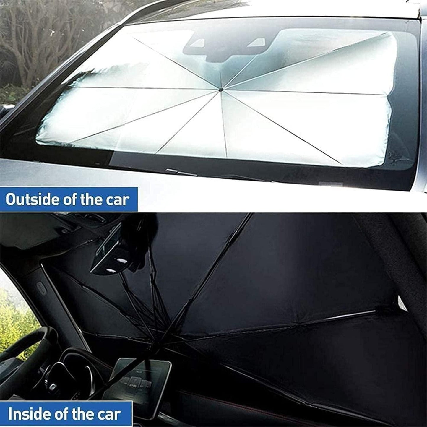 CoolShade Car Windshield Sun Shade Umbrella – Instant Heat Blocker & UV Defender