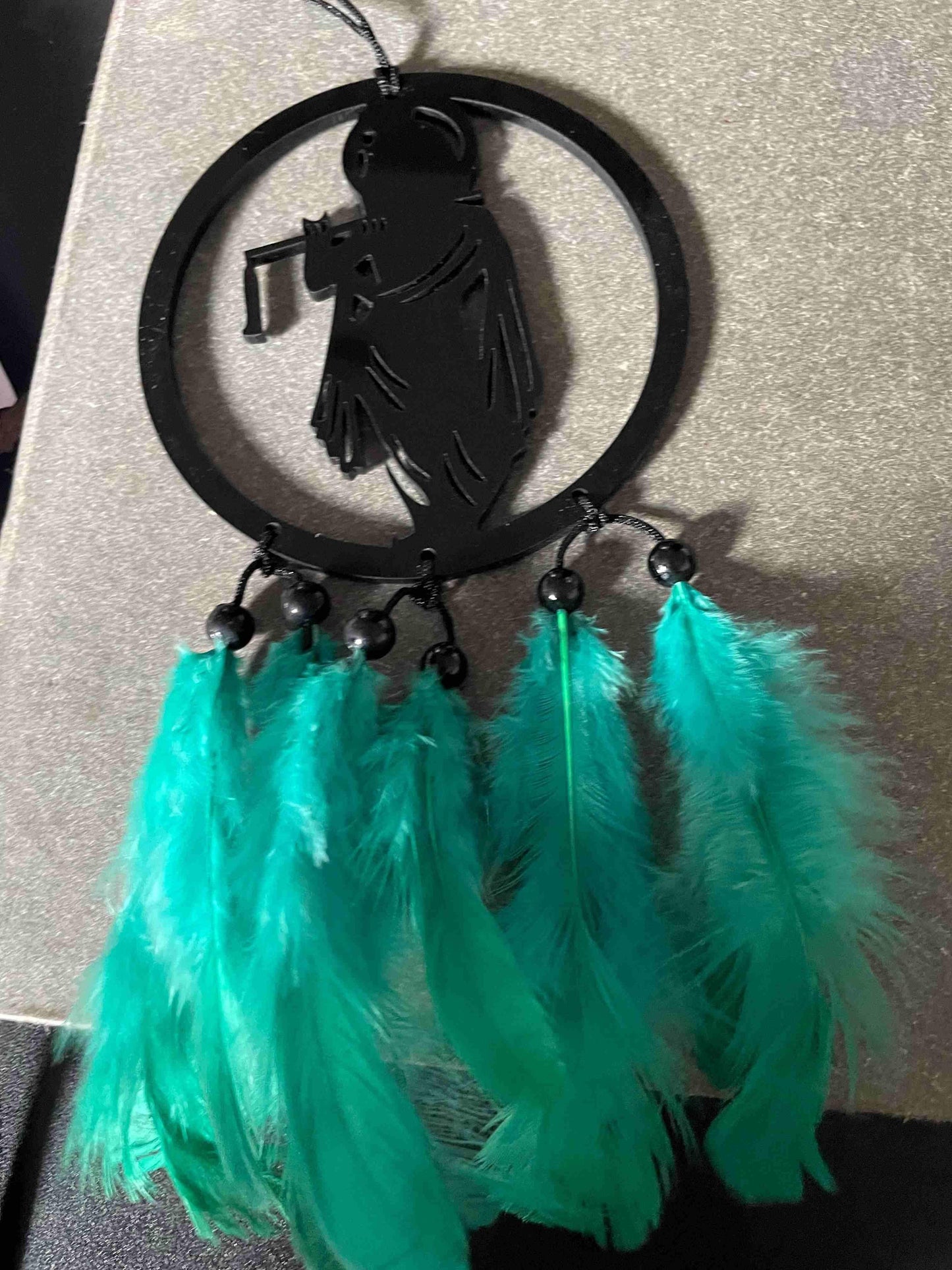 Hanging Dream Catcher with Shree Krishna Idol – Divine Peace & Positive Energy for Your Car and Home