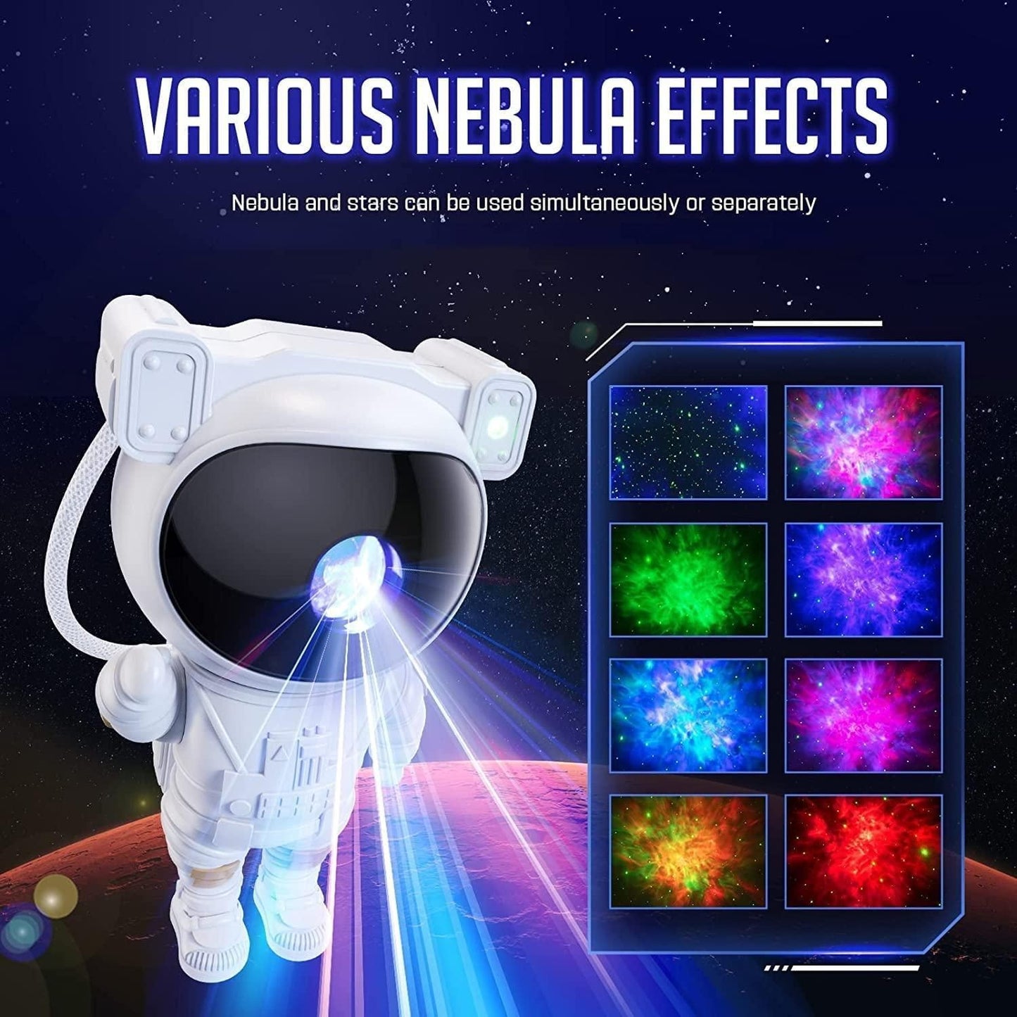 Astronaut Galaxy Projector - 360° Magnetic Head Rotation, Remote Control