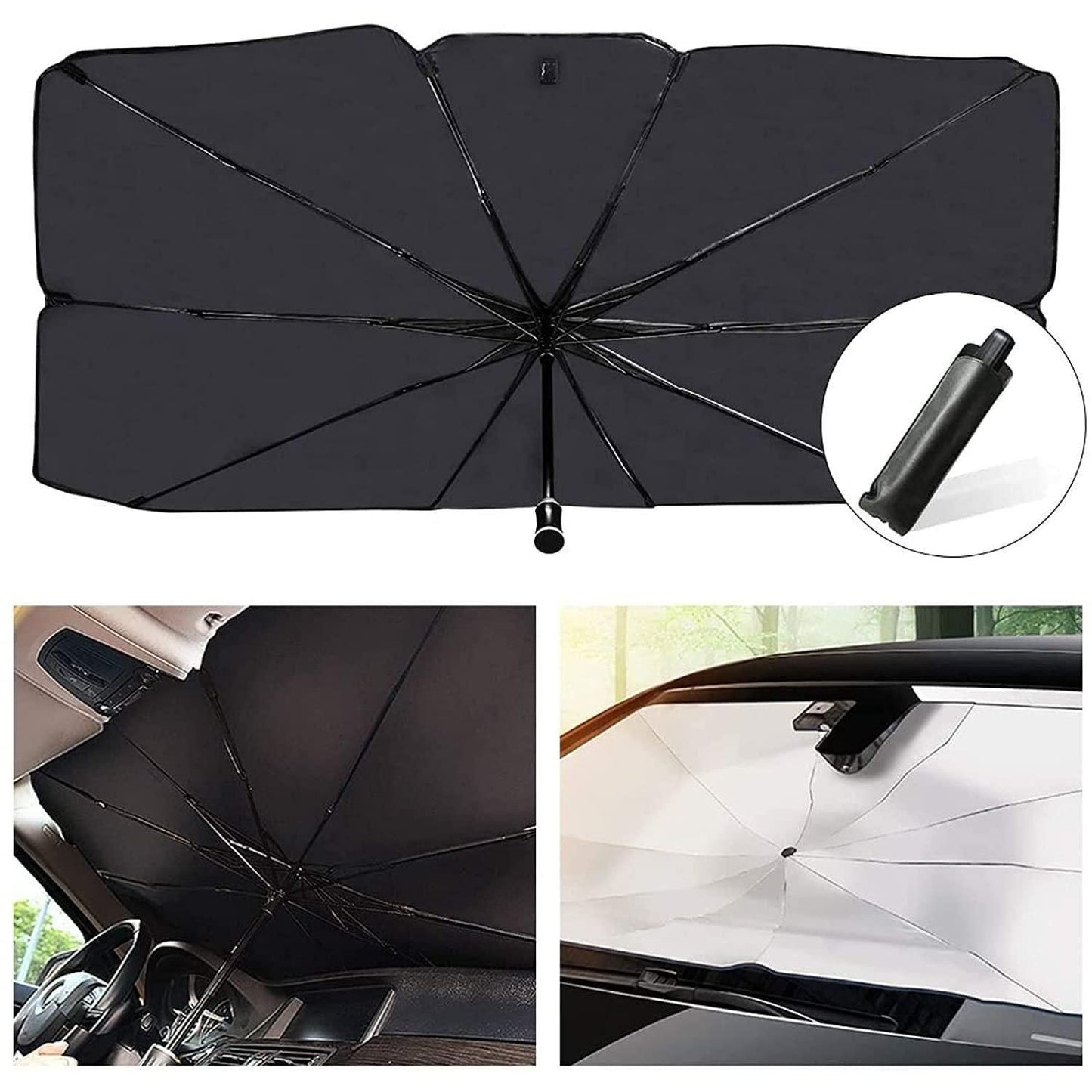 CoolShade Car Windshield Sun Shade Umbrella – Instant Heat Blocker & UV Defender