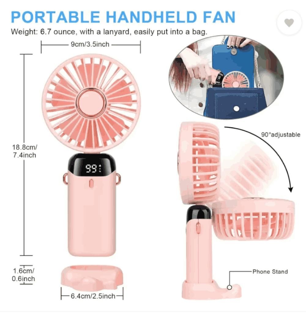 CoolBreez 3-in-1 Mini Fan – Your Stylish Pocket-Sized Chill Zone