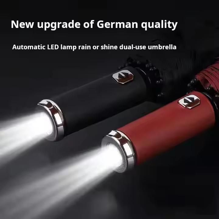3 Fold Automatic Windproof UV LED Umbrella – One-Touch, All-Weather Smart Protection