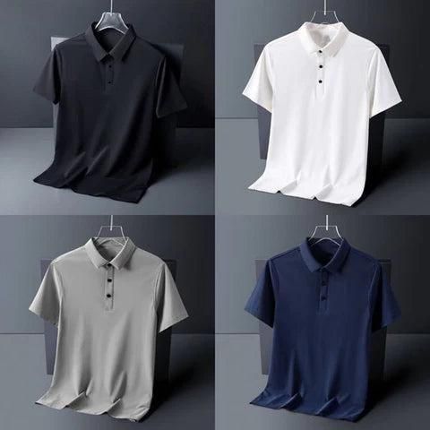 Ultimate Style Pack: 4 Premium Matte Solid Polo T-Shirts for Men