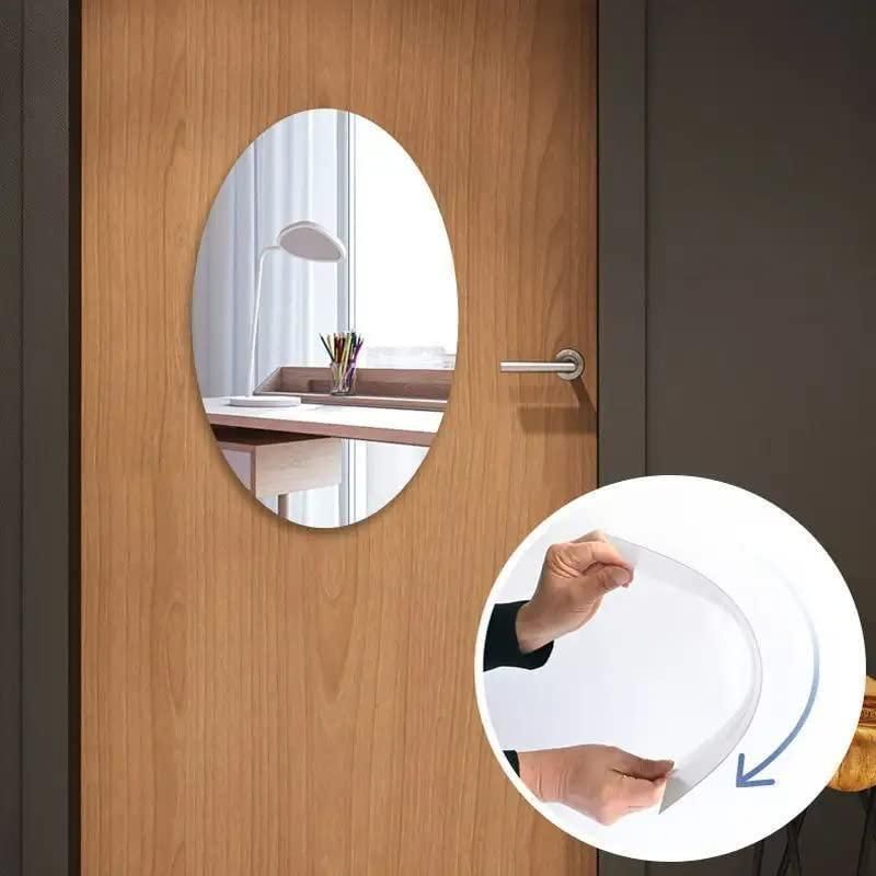 Modern Mirror Combo Set – Oval & Square Acrylic Wall Mirrors (Pack of 2)