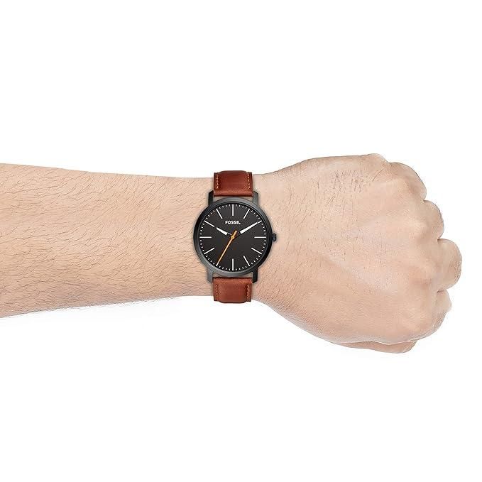 Fossil City Collection Unisex Analog Watch – Rose Gold Case with Brown Leather Strap (K2G226G6)