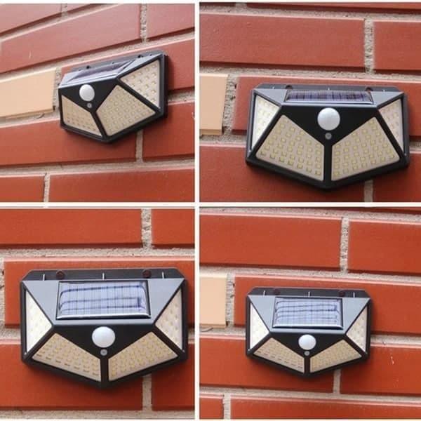 Bright Solar Wireless Security Motion Sensor Light – 100 LED 4-Sided Outdoor Night Guard
