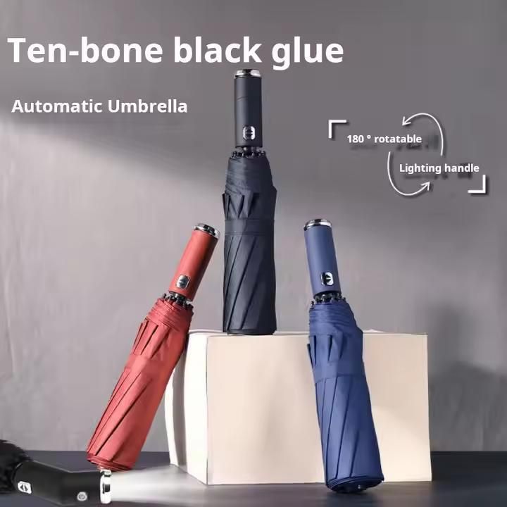 3 Fold Automatic Windproof UV LED Umbrella – One-Touch, All-Weather Smart Protection