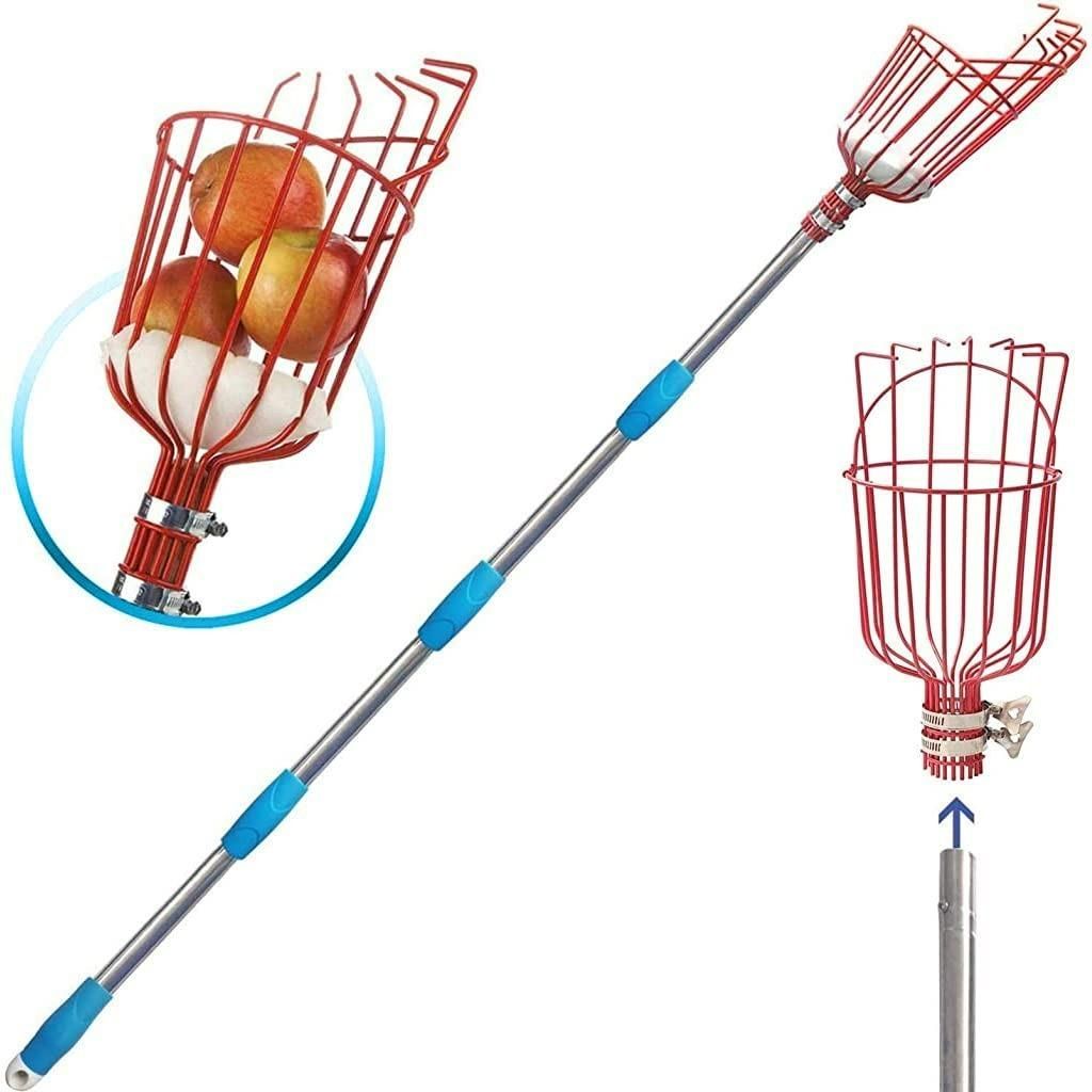 Pro-Grade Fruit Picker with Basket – Effortless Harvesting Tool for Apple, Mango, Orange & More