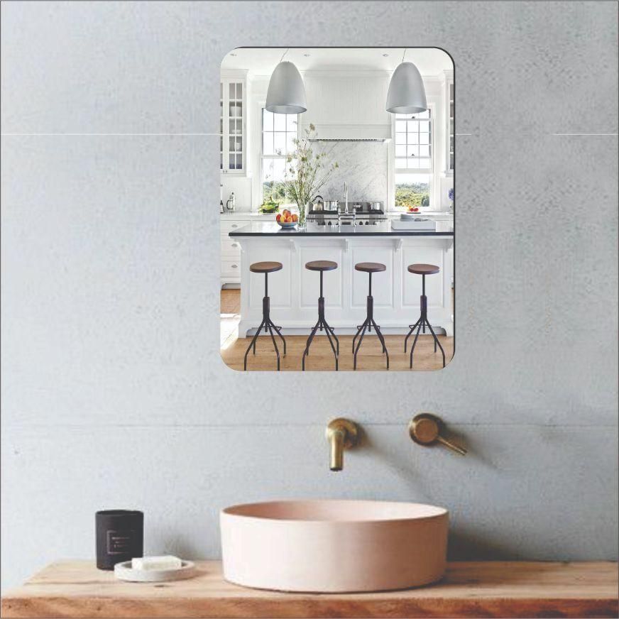 Modern Mirror Combo Set – Oval & Square Acrylic Wall Mirrors (Pack of 2)