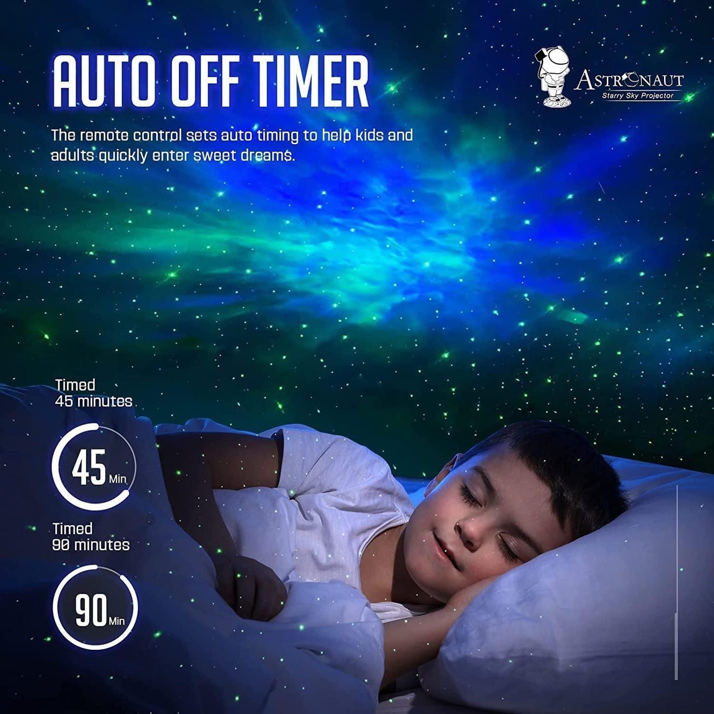 Astronaut Galaxy Projector - 360° Magnetic Head Rotation, Remote Control