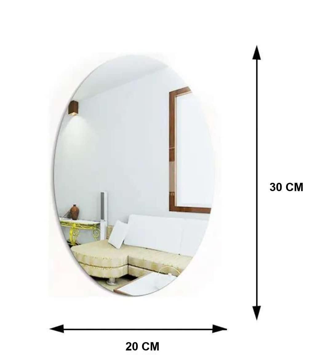 Modern Mirror Combo Set – Oval & Square Acrylic Wall Mirrors (Pack of 2)