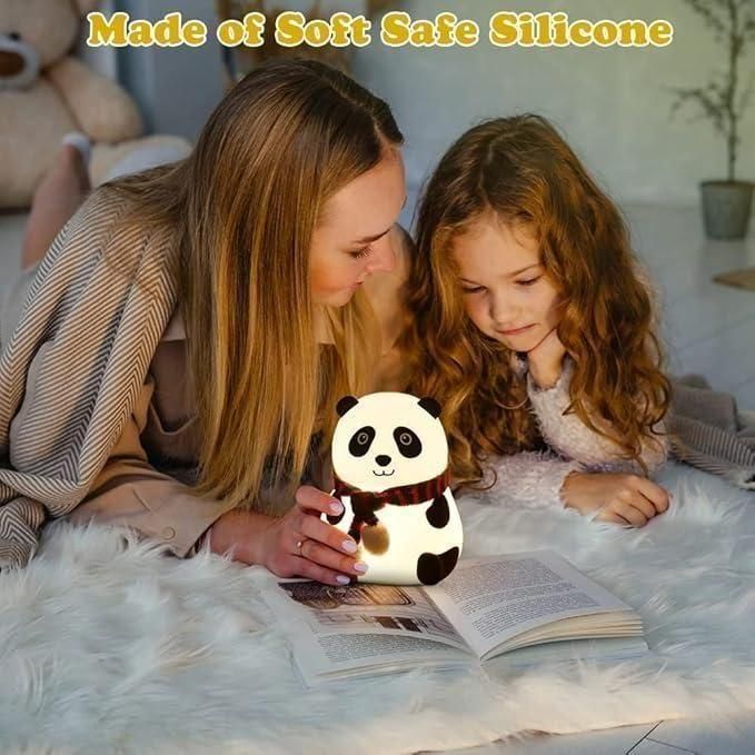Cute Panda Light Lamp for Kids – Soft, Silicone LED Night Light, Touch-Control & 7 Color Options