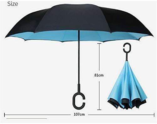 Double Layer Inverted Reversible No Drip Umbrella with C-Shape Handle – Windproof & Hands-Free (Multicolor)