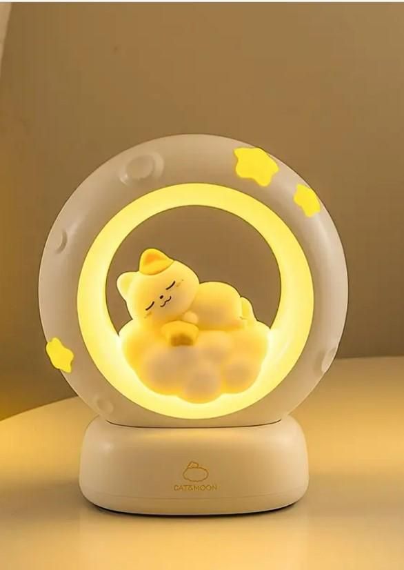 Adorable Sleeping Cat LED Night Lamp – Soft Glow & Touch Control (1 Pc)