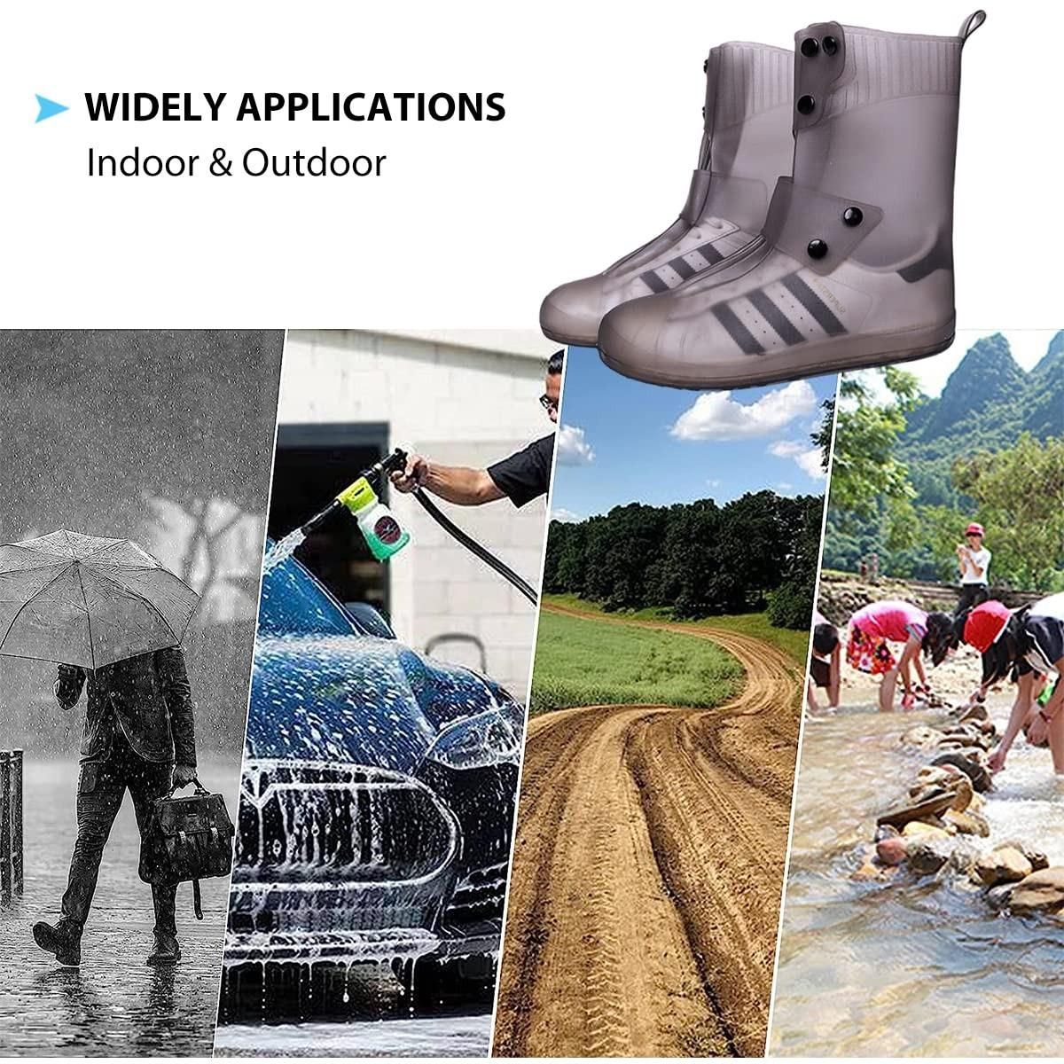 All-Weather Waterproof Rain Shoe Covers – Durable Silicone with Secure Button Closure (Adjustable Fit)