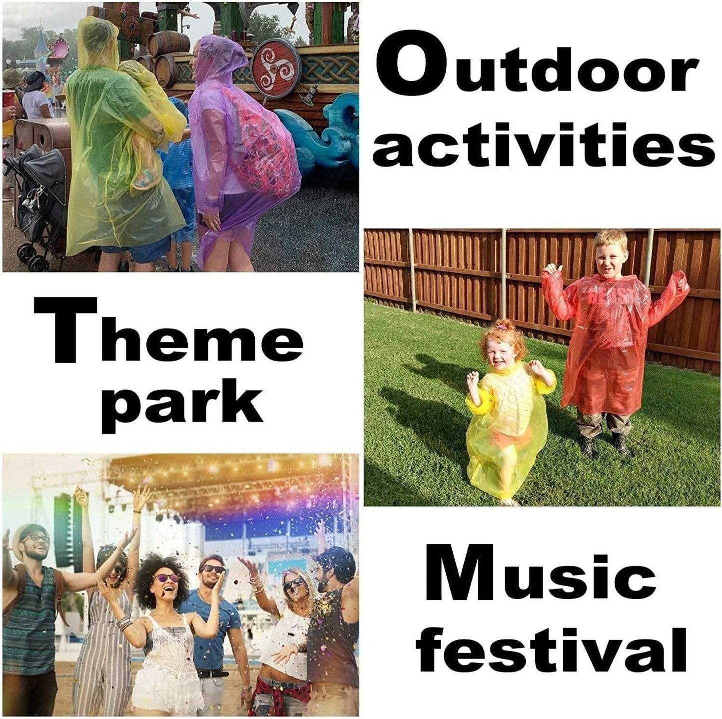 FULLY Reusable Wallet Rain Card – Pocket-Sized Emergency Raincoat for Adults (Set of 5, Multicolour)