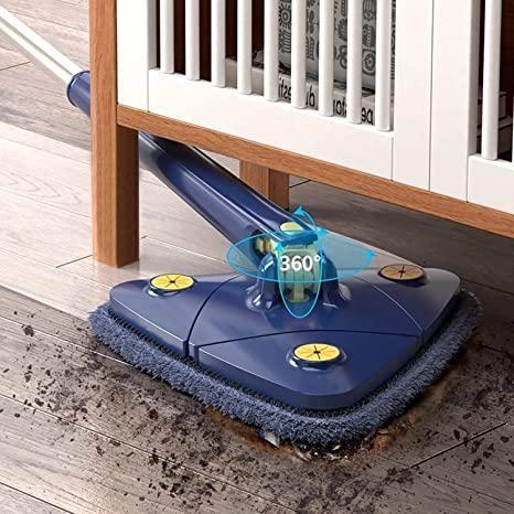 Blue Triangle Squeezing Mop - All-in-One 360° Cleaning Mop for Floors, Windows, Walls & Ceilings