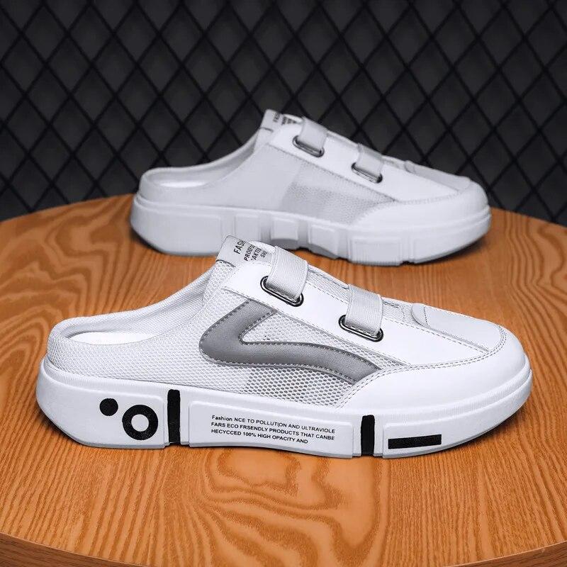 Half Slippers – Ultra-Comfort Non-Slip Casual Slip-Ons for Men (White)