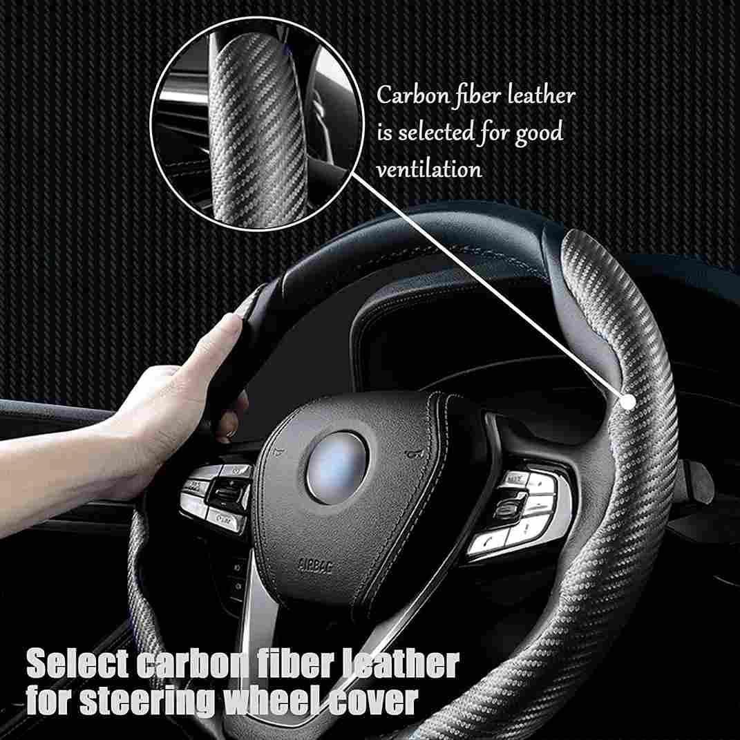 New Carbon Fiber ABS Texture Steering Wheel Grip Cover for Cars – Upgrade Your Driving Experience