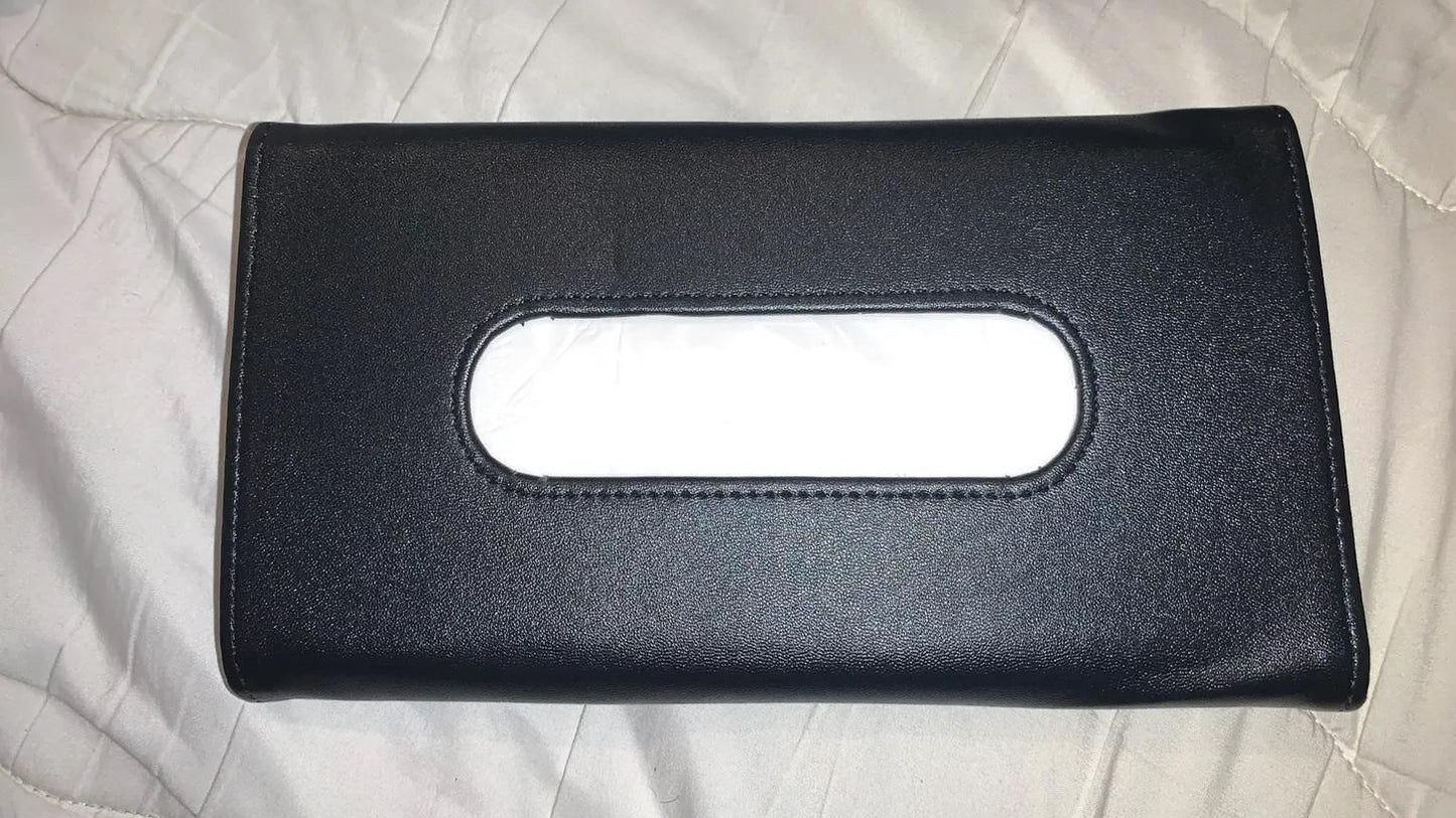 Automobile Car Sunshade Paper Towel Box - Stylish Faux Leather Car Accessory