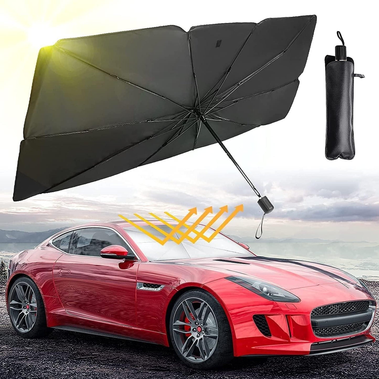 CoolShade Car Windshield Sun Shade Umbrella – Instant Heat Blocker & UV Defender