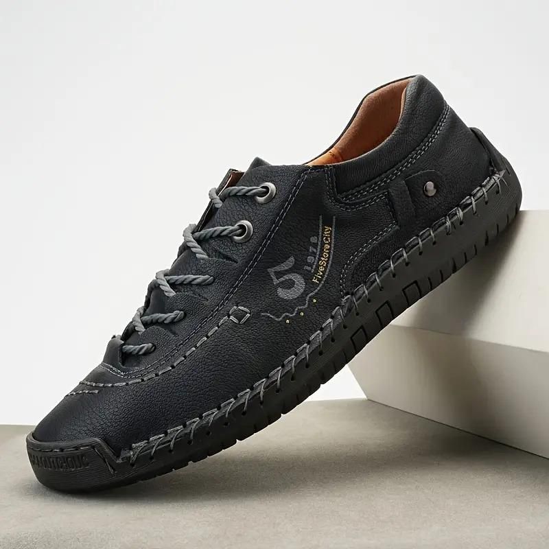Men’s Casual Black Leather Shoes – Lightweight & Stylish
