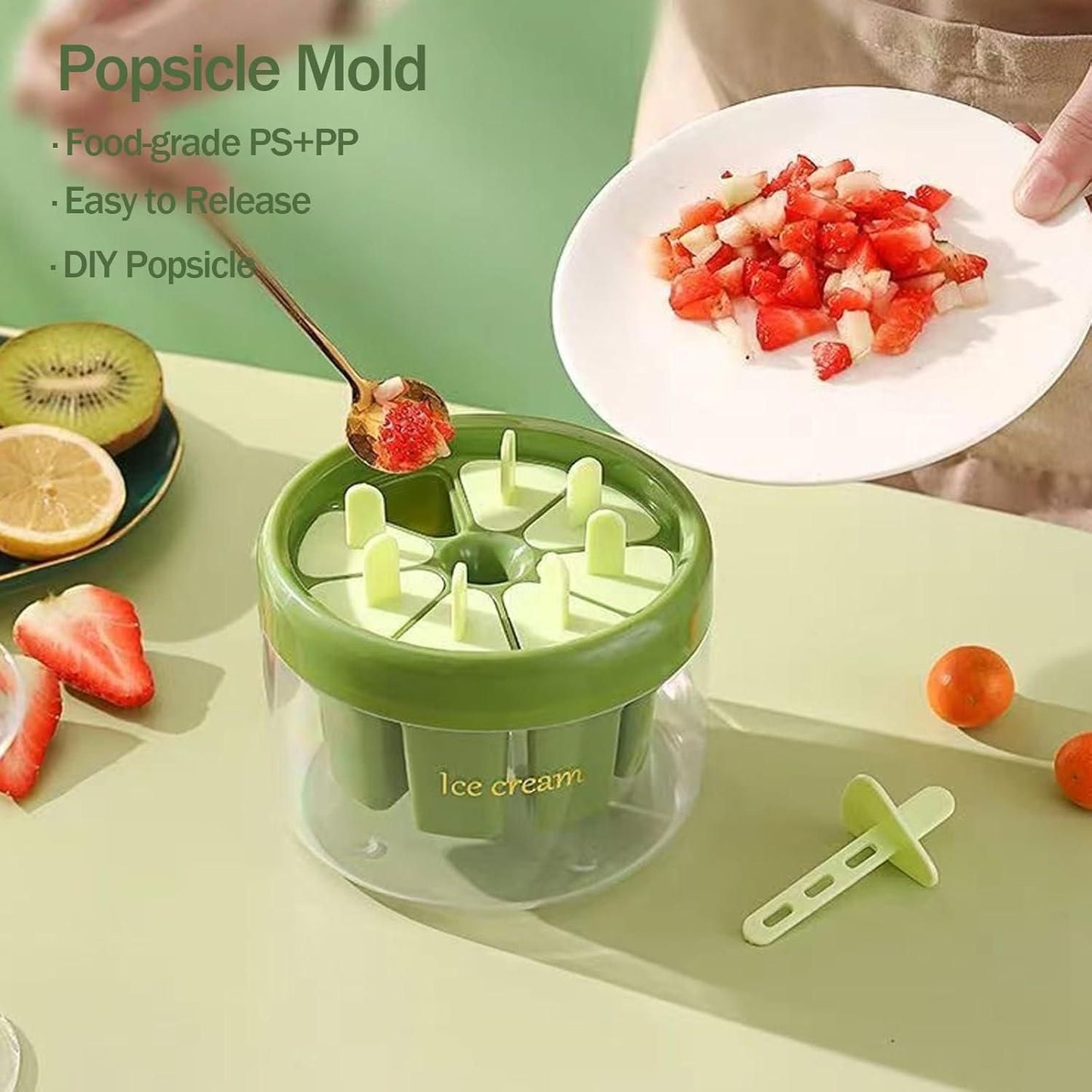 DIY Reusable 8-Piece Ice Pop Mould – Create Healthy, Delicious Treats at Home