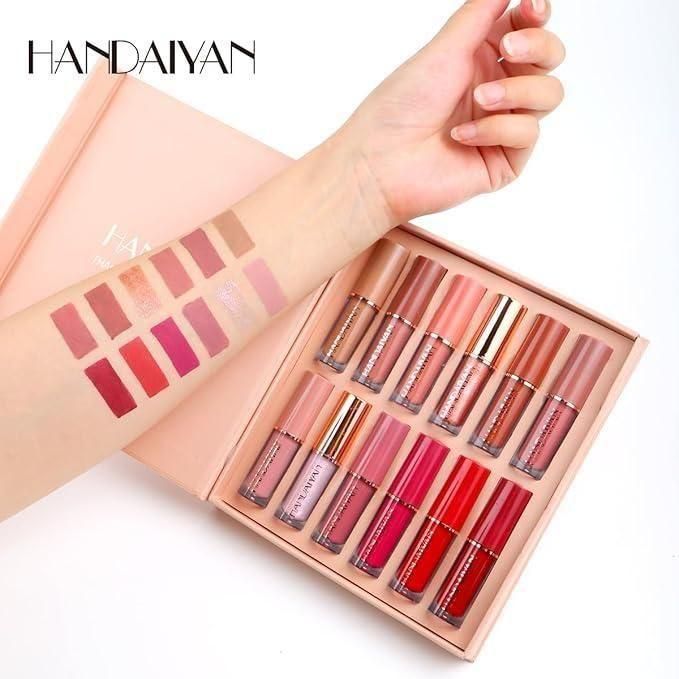 Velvet Matte Liquid Lipstick Set (12 Pcs) - Long-Lasting, Smudge-Proof, Waterproof, Multicolor Collection