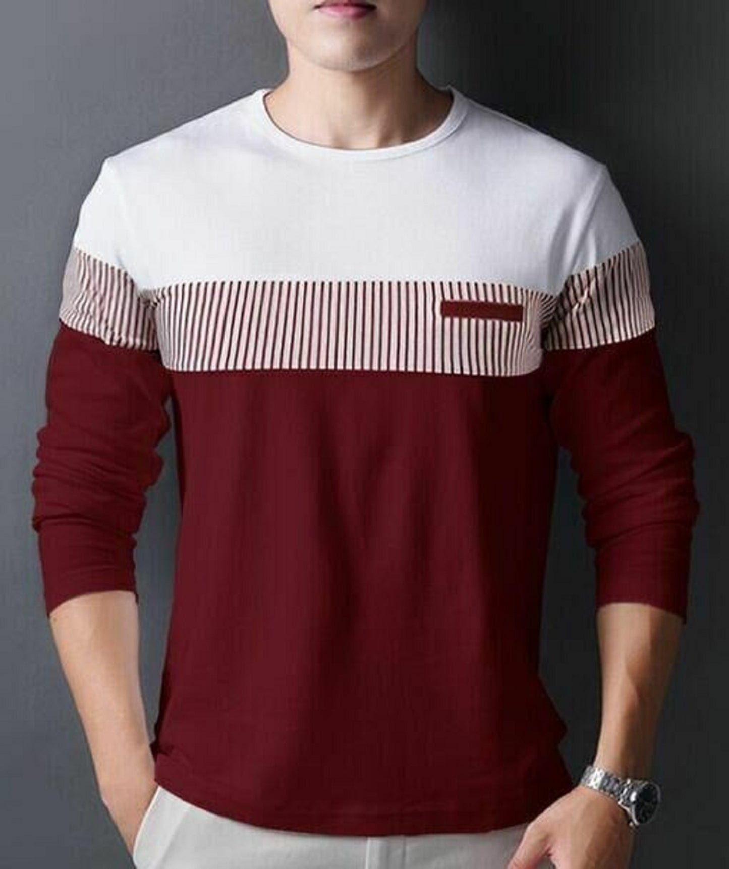 Mena Casual Cotton Printed T-Shirt – Maroon Edition | Effortless Style Meets Everyday Comfort