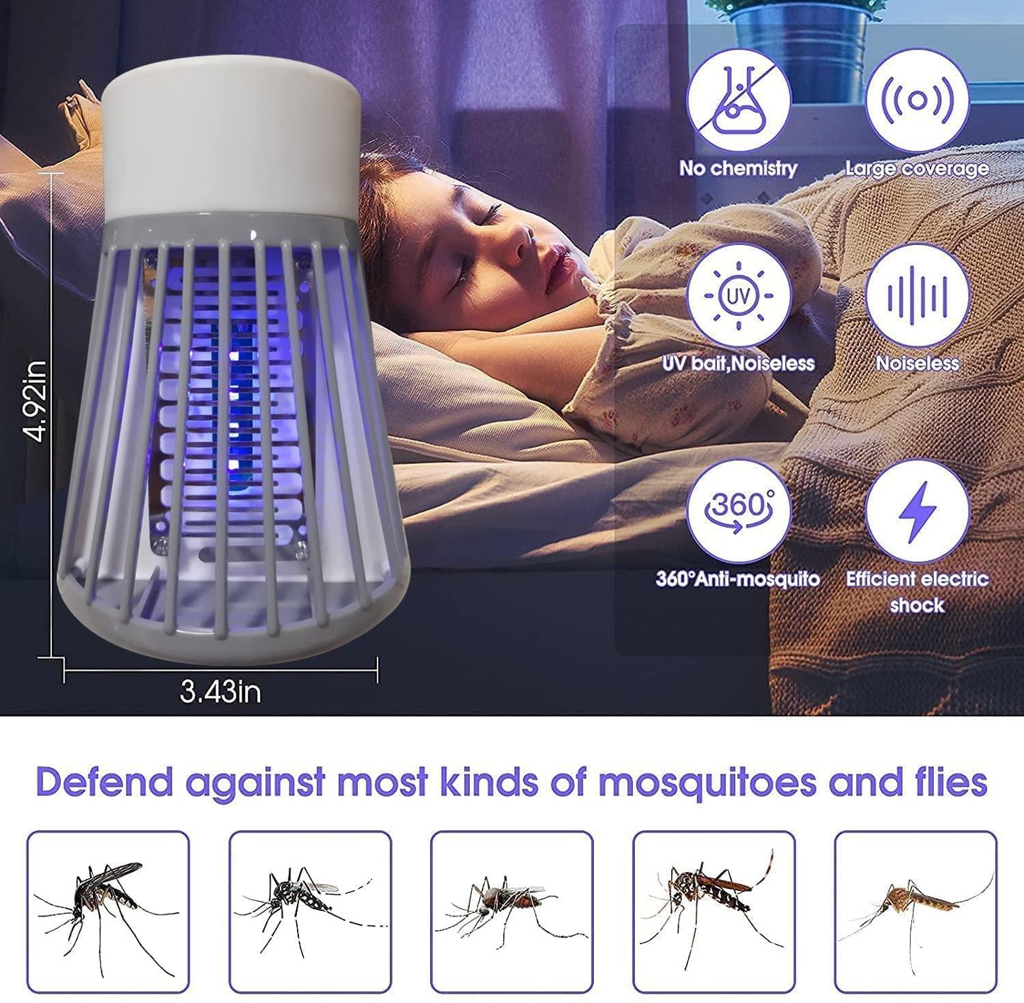 Electric Shock Mosquito Killer Racket – USB Rechargeable, Eco-Friendly Bug Zapper for Home & Outdoors