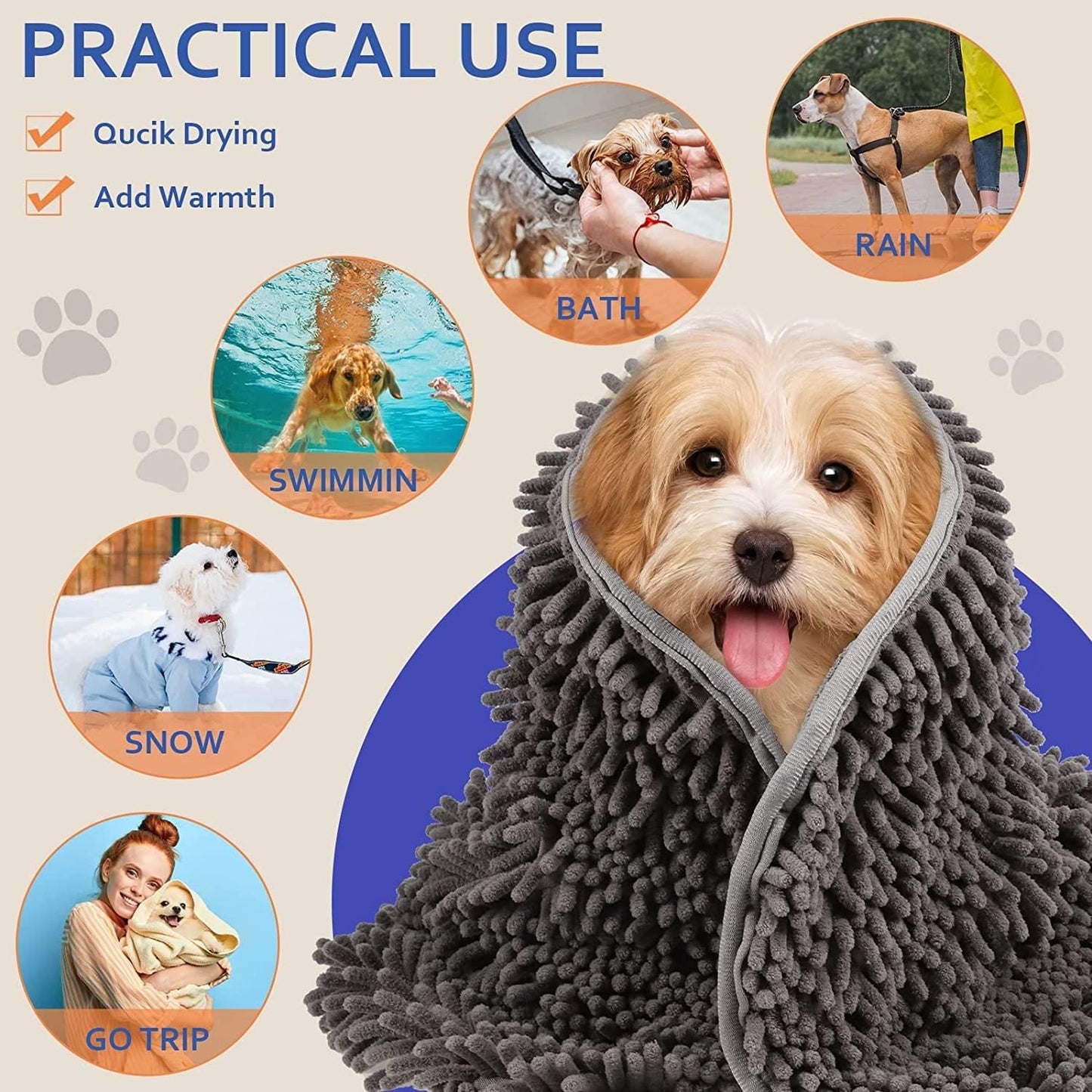 Microfiber Ultra Soft Pet Towel – Gentle, Quick-Dry Comfort for Your Beloved Companion