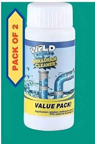 Powerful Drain Blockage Cleaner Sink Cleaner Powder – Pack of 2 for Fast, Odourless Clog Removal