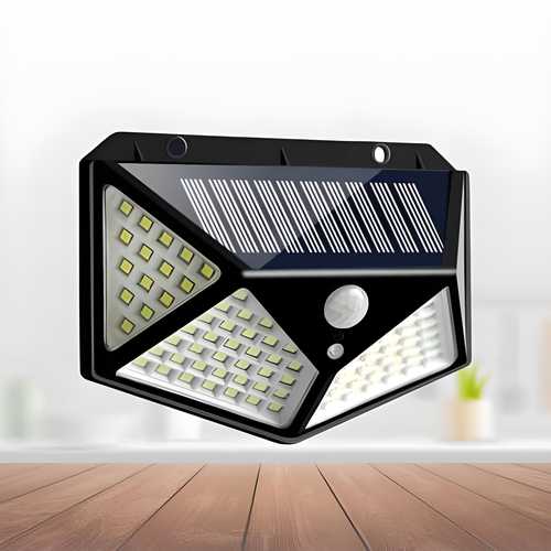 Bright Solar Wireless Security Motion Sensor Light – 100 LED 4-Sided Outdoor Night Guard