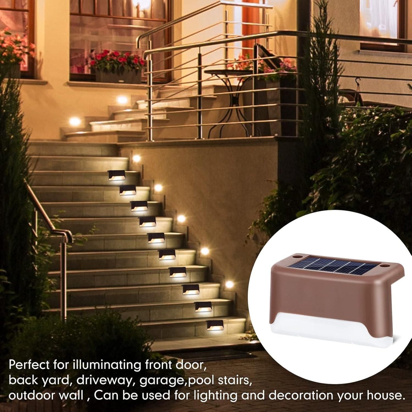 SolarGlow™ Outdoor Deck Lights – 4-Pack Waterproof, Auto-Charging Night Ambiance Lights