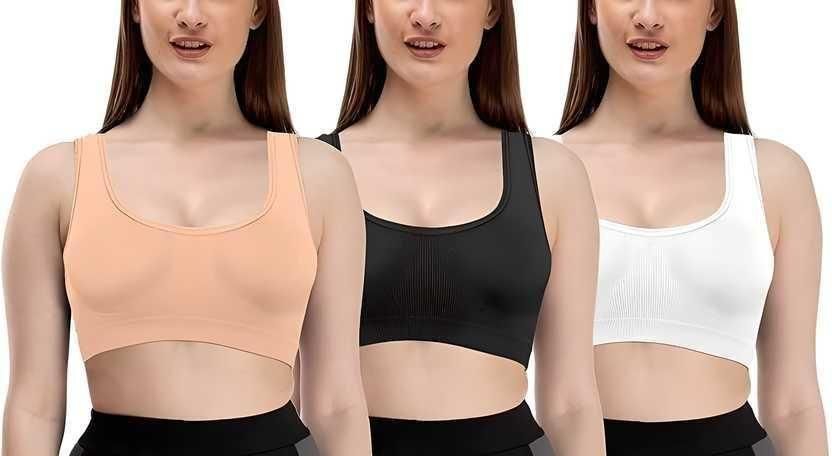 Feel-Free Comfort: Women's Multicolor Cotton Air Bra – Pack of 3