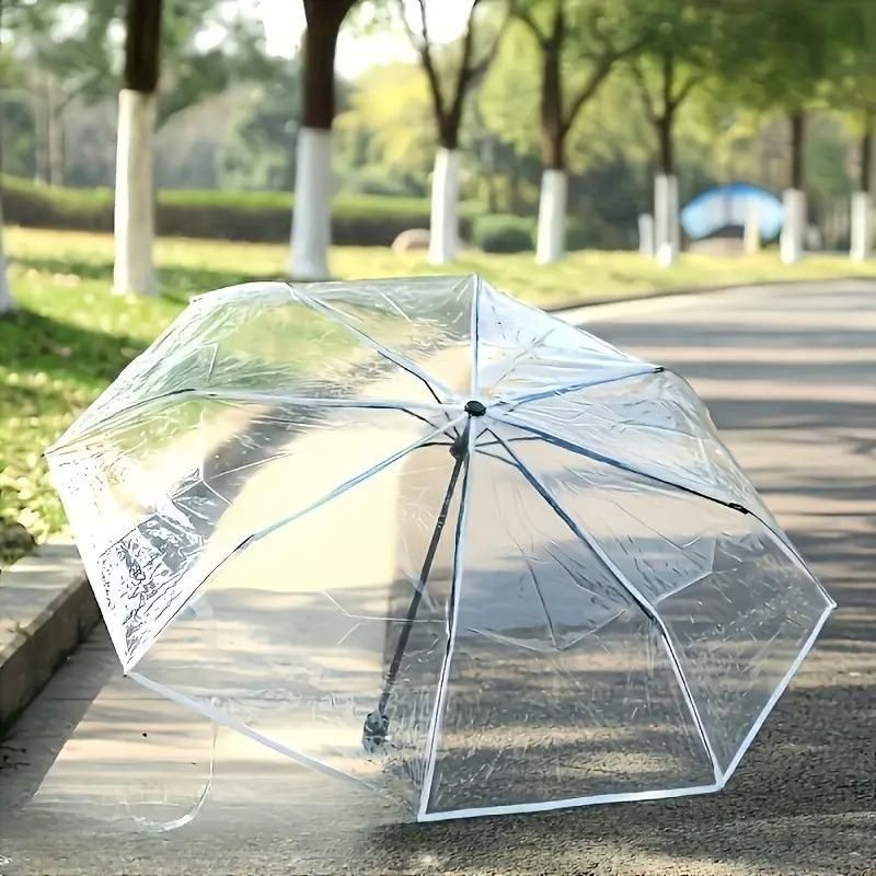 Clear Dome See-Through Umbrella – Windproof, Stylish & Transparent Rain Protection (Pack of 1)
