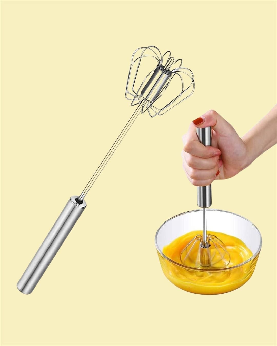 Effortless Whisk Pro – Manual Stainless Steel Kitchen Hand Whisk Mixer