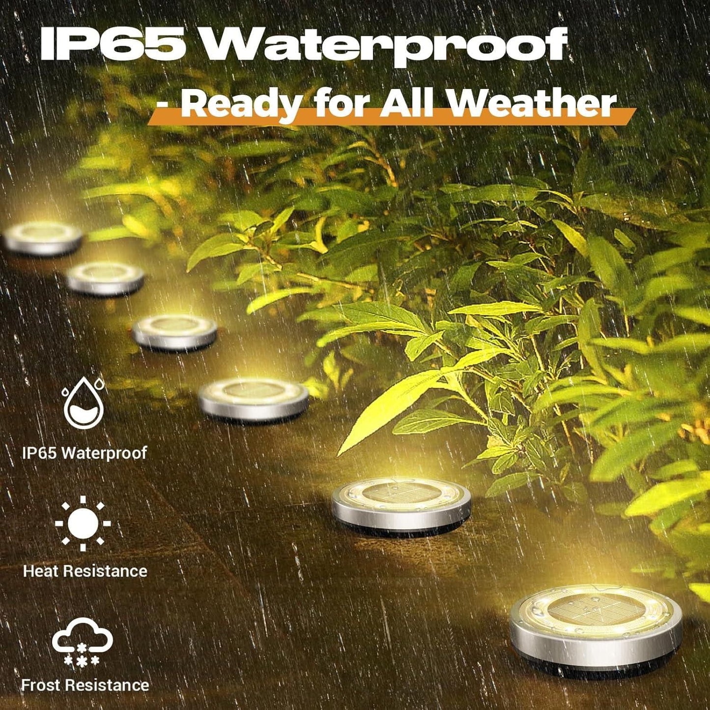 Solar Waterproof Ground Lights (Pack of 4) - Illuminate Your Outdoors with Solar Power