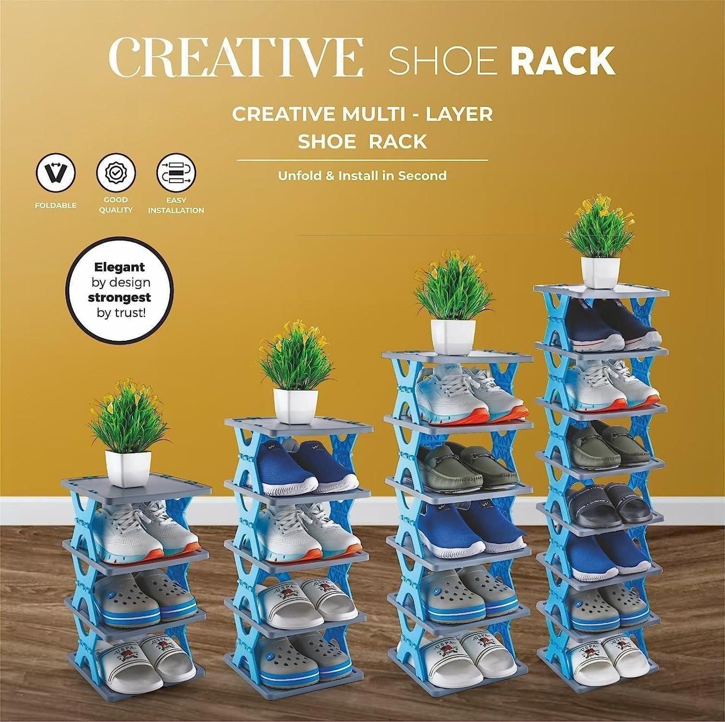 Smart Foldable 5-Layer Shoe Rack – Space-Saving, Stylish & Super Easy to Set Up