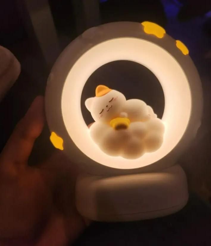 Adorable Sleeping Cat LED Night Lamp – Soft Glow & Touch Control (1 Pc)