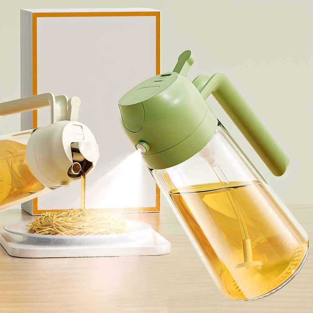 SmartMist 500ml Glass Oil Dispenser – Dual-Mode Spray & Pour for Effortless Cooking Control