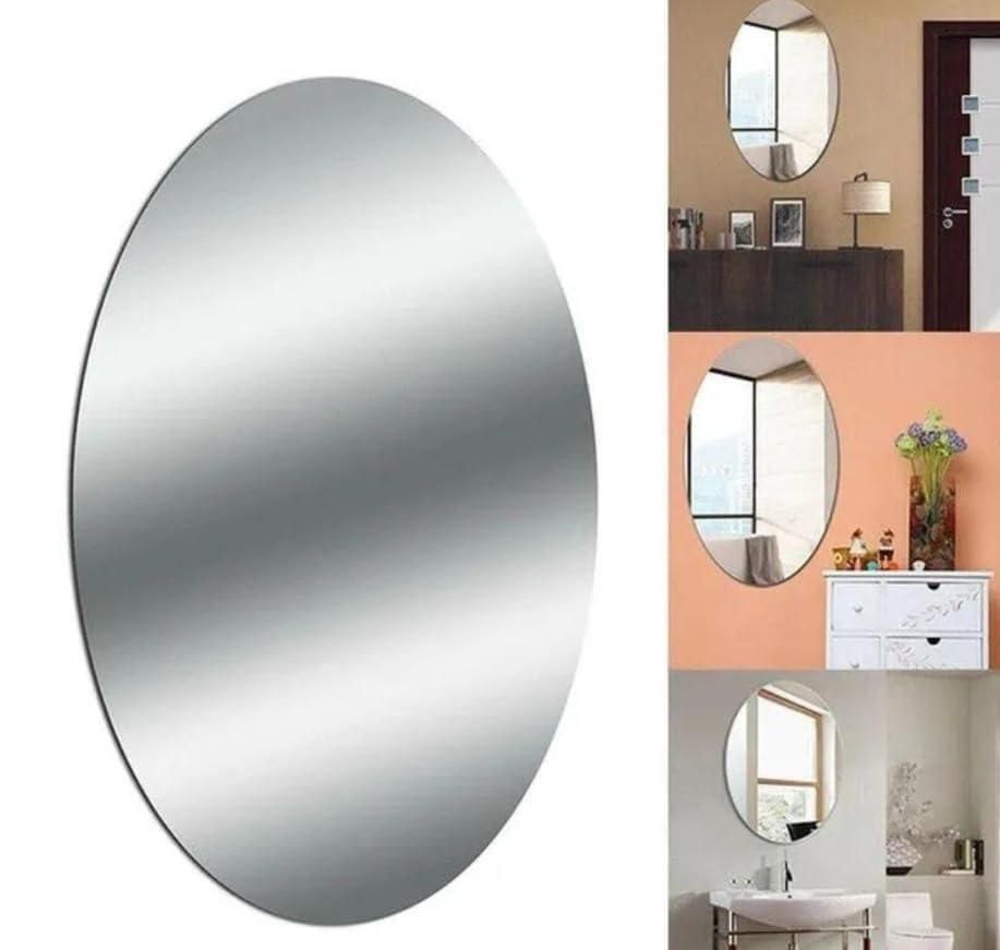 Modern Mirror Combo Set – Oval & Square Acrylic Wall Mirrors (Pack of 2)