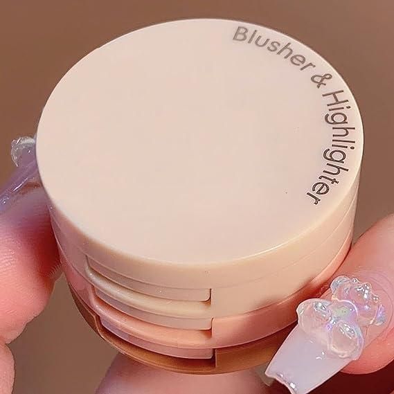 3-in-1 Face Blusher + Highlighter with Mini Compact – Your All-in-One Glow Essential