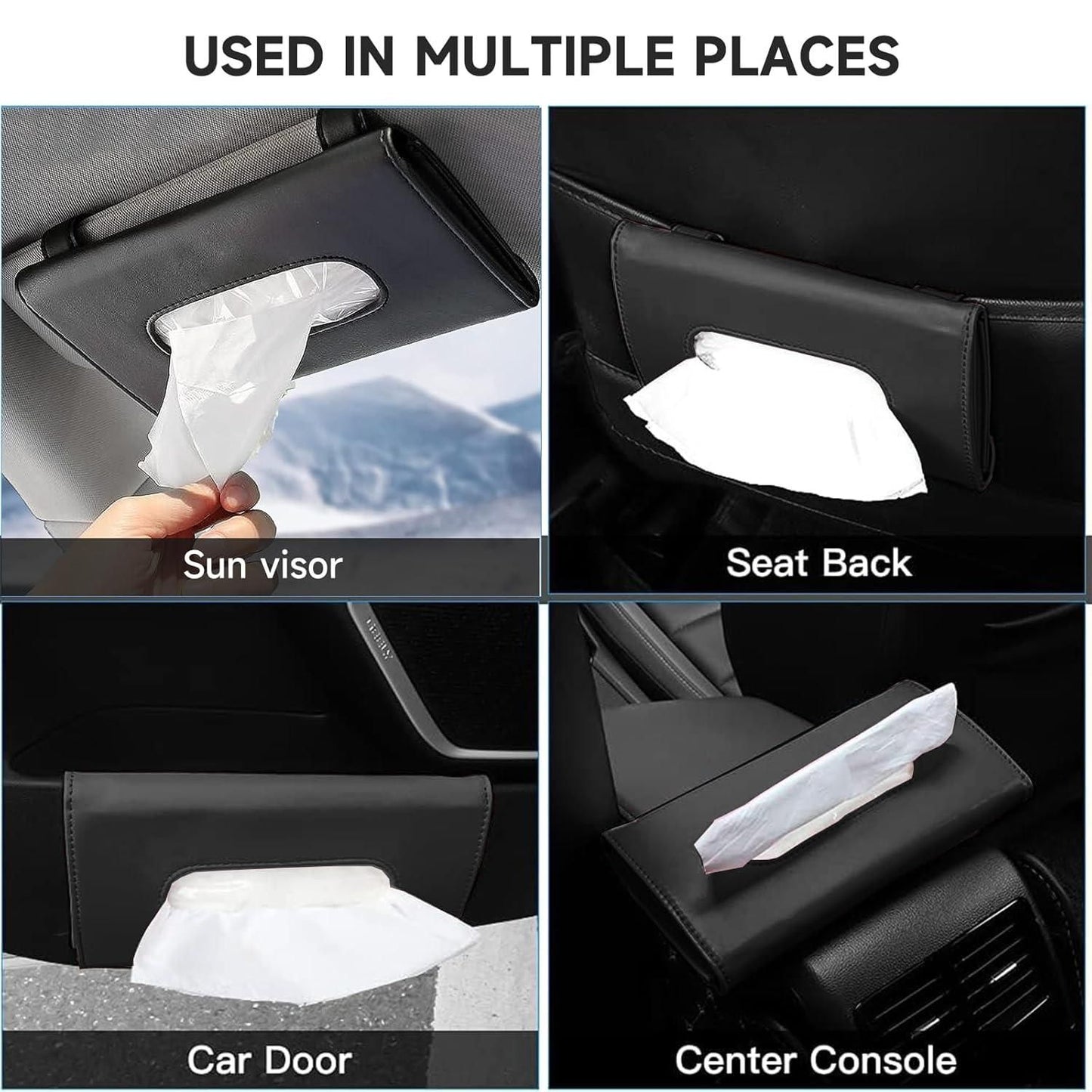 Automobile Car Sunshade Paper Towel Box - Stylish Faux Leather Car Accessory