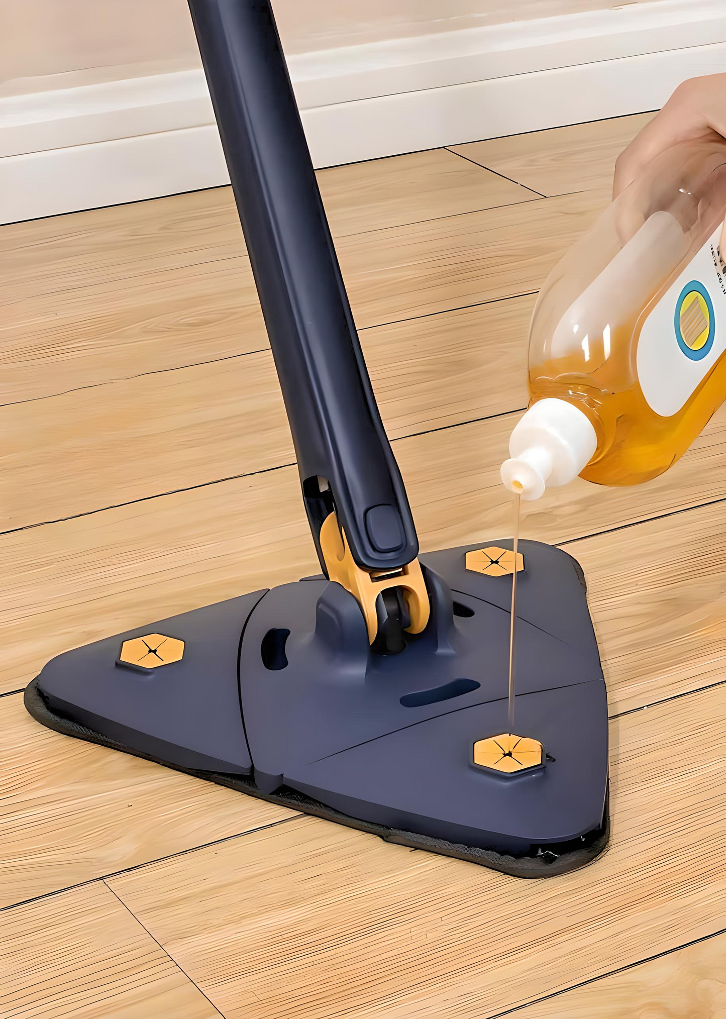 Blue Triangle Squeezing Mop - All-in-One 360° Cleaning Mop for Floors, Windows, Walls & Ceilings
