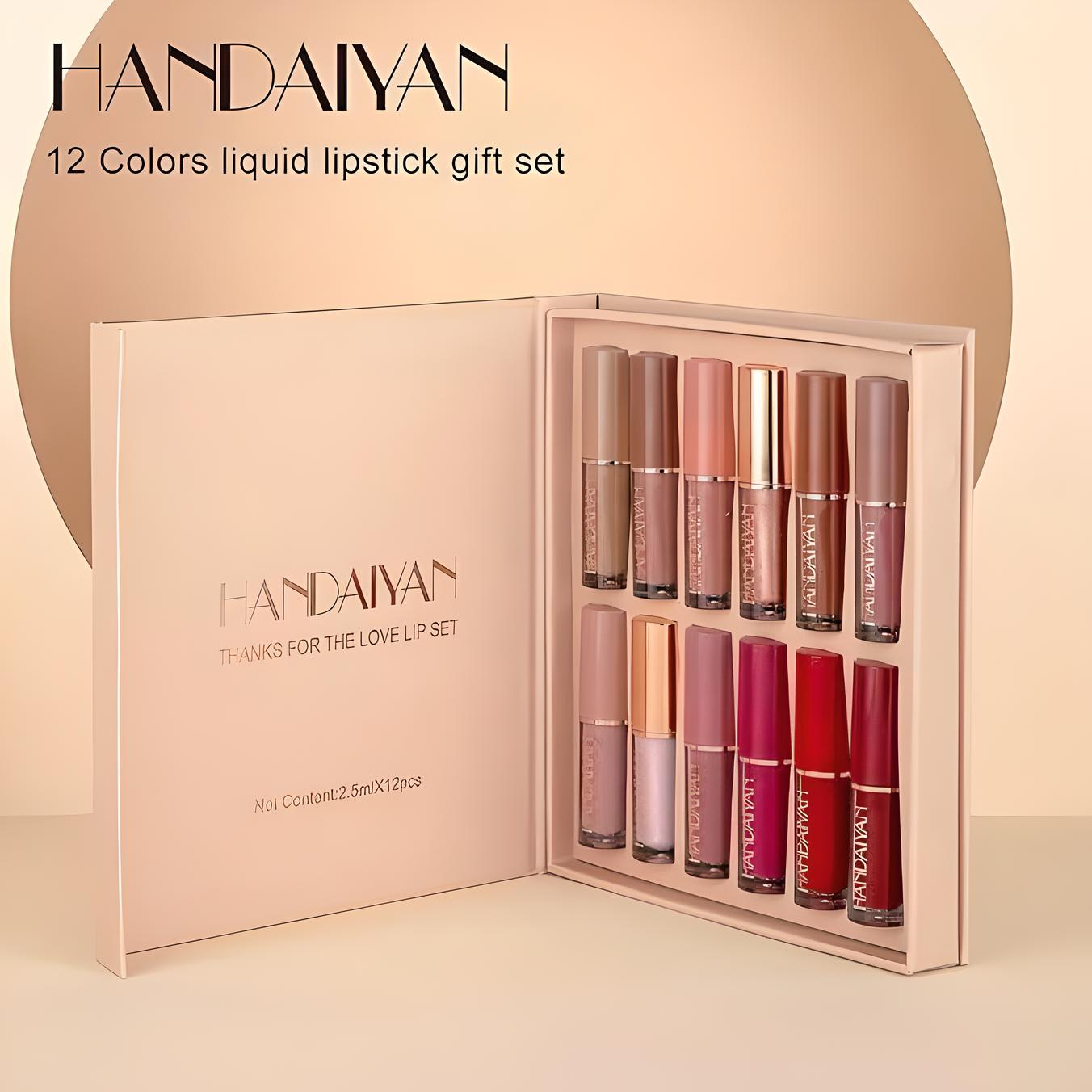 Velvet Matte Liquid Lipstick Set (12 Pcs) - Long-Lasting, Smudge-Proof, Waterproof, Multicolor Collection